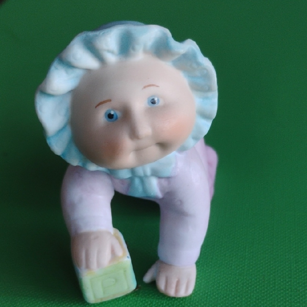 Cabbage Patch Preemie Baby Figurine with Block